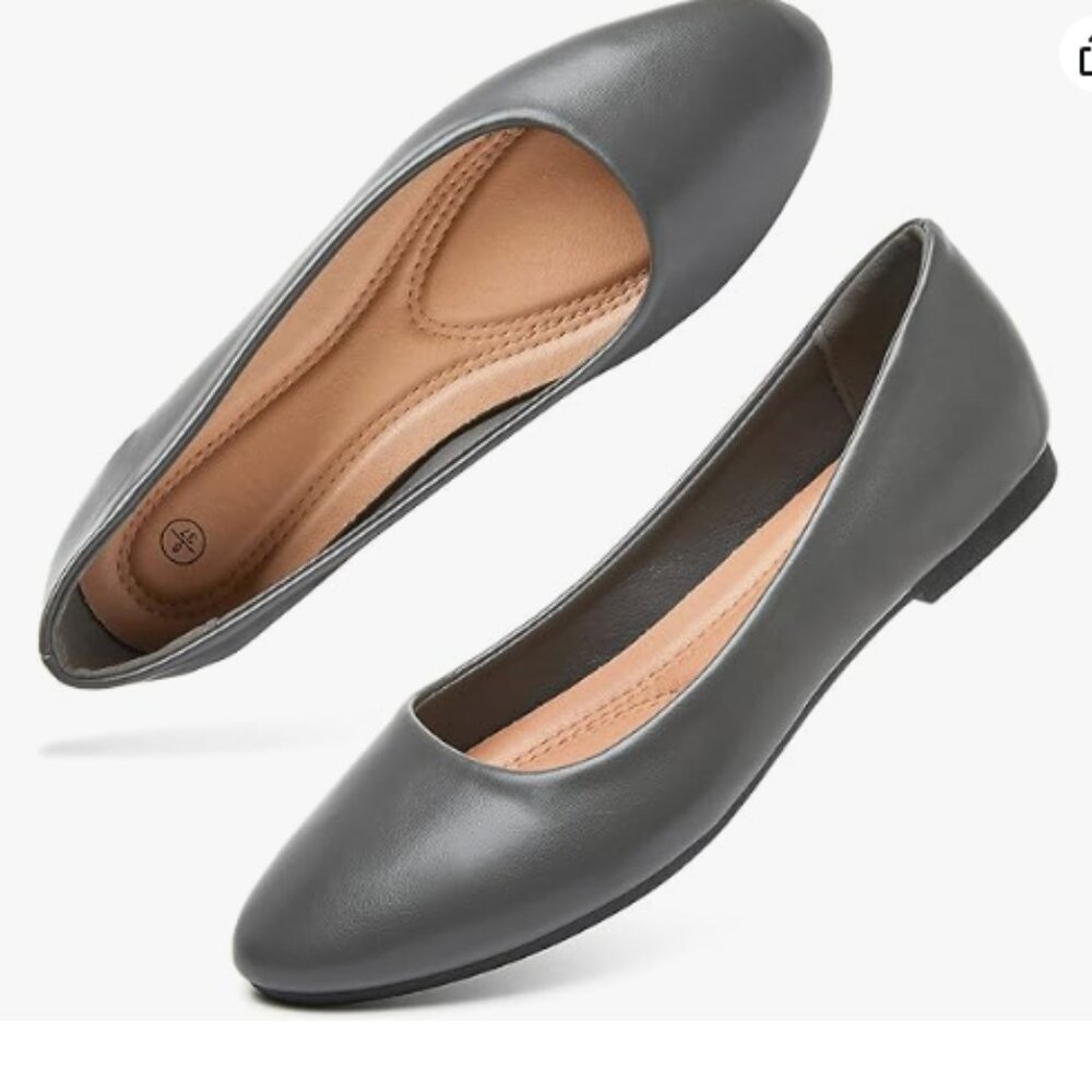 Hash Bubbie Dark Gray Womens Flats Shoes Ballet Flats Dress Shoes Comfortable 10
